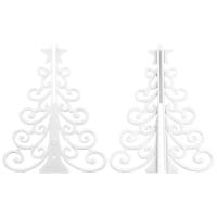 Winter-Deko, Tannenbaum 2, Rohlinge, 7,6cm x 7,6cm x 9,5cm, weiß, 10 Stück