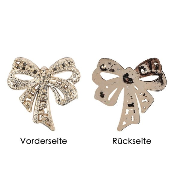 Metallic-Schmucksteine, Schleife, 4,5cm x 4,5cm, apricot, 7 Stück