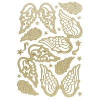 3-D Sticker, Deluxe Engelsflügel, verschiedene Größen, selbstklebend, gold