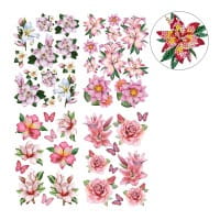 Diamond-Painting-Sticker, Elegante Blüten, DIN A4, 4 Bogen
