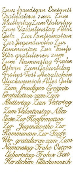 Sticker, Grüße, gold