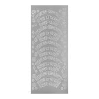 Sticker, Wünsche/Weihnachten, Perlmuttfolie, silber