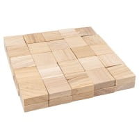 Bastelklötzchen, 2,3cm x 2,3cm x 0,8cm, glatt geschliffen, 50 Stück