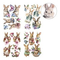 Diamond-Painting-Sticker, Osterhasen, DIN A4, 4 Bogen