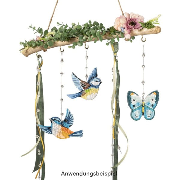 Deko-Ast, mit 5 Haken in Hellgold, 50cm lang, Ø 2 bis 3,5cm, mit Seil zum Aufhängen | Verschiedenes | Deko-Artikel | Deko- & Geschenkartikel