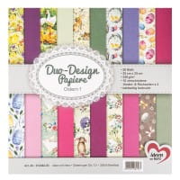 Duo-Design-Papiere, Ostern 1, beidseitig bedruckt, 25cm x 25cm, 250g/m², 20 Blatt