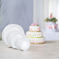 Styropor-Torte, 3 Styropor-Podeste, Ø20 cm, Ø15 cm, Ø10 cm