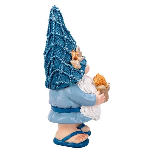Deko-Figur, Wichtel mit Muscheln 1, 7,1cm x 8,6cm x 17,6cm
