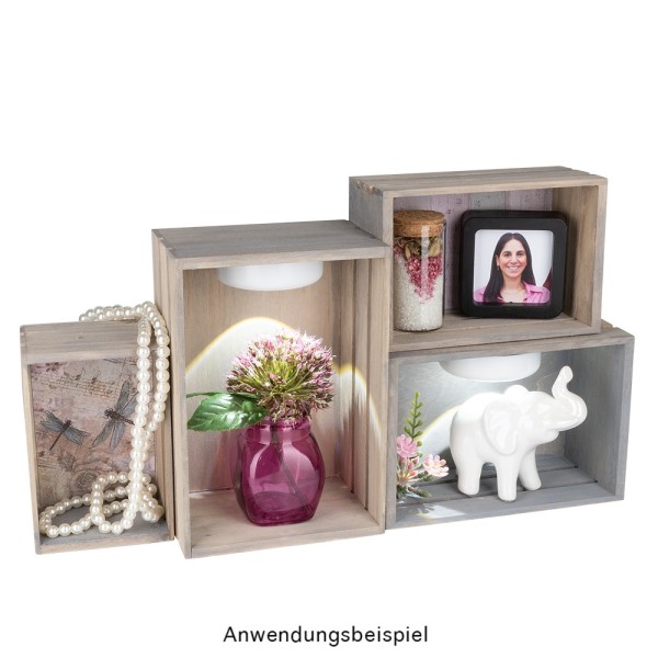 Kisten, Holz, rechteckig, verschiedene Größen, 4 Stück