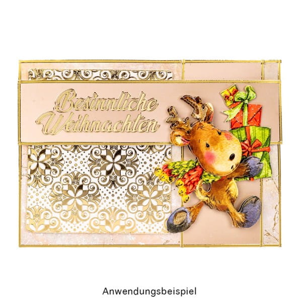 3-D Motive, Niedliche Weihnachts-Elche, 8-9,5cm, 10 Motive