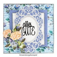Stickerbogen "Handlettering Art", Gute Wünsche, gold, silber, weiß, 20cm x 23cm, 4 Bogen
