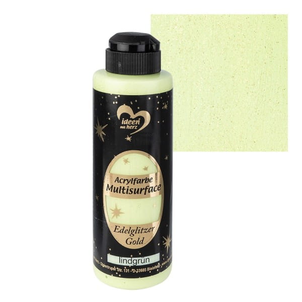 Acrylfarbe "Multisurface", Edelglitzer Gold, lindgrün, 180ml