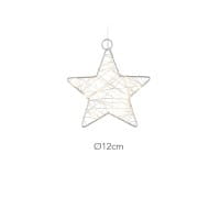 LED-Drahtstern, Ø12cm, 15 LED-Lichter in Warmweiß, inkl. Timer-Funktion