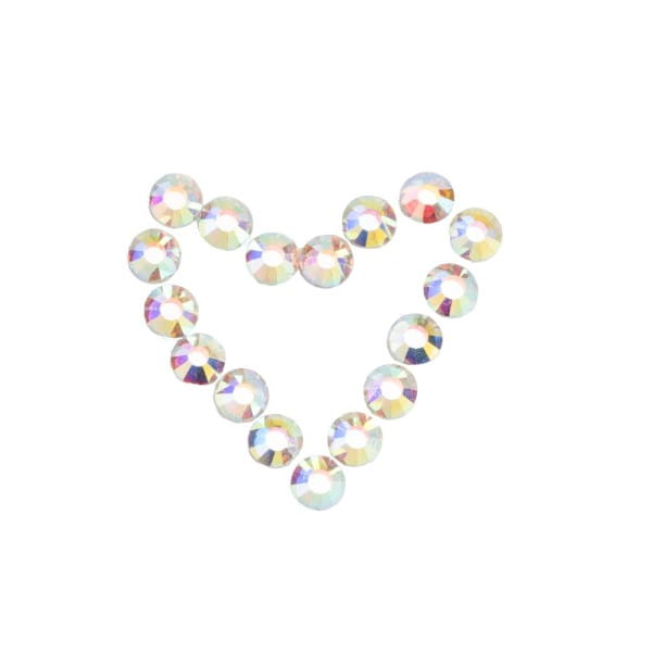 Strass-Steine, Kristall-Glas, facettiert, Ø4,8mm, 2,6mm hoch, klar irisierend, 200 Stück