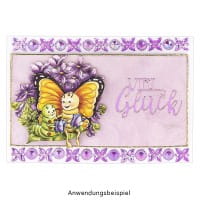 Kristallkunst, Blüten-Bordüre 3, 10cm x 30cm, selbstklebend, violett irisierend