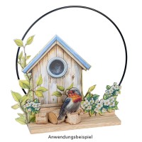 Motiv-Grußkarten, Vogelhäuser, 16cm x 16cm, 5 Designs, inkl. Umschläge, 10 Stück