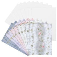 Motiv-Grußkarten, Blumenranken, B6, 230 g/m², 5 versch. Farben, inkl. Umschläge, 10 Stück