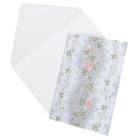 Motiv-Grußkarten, Blumenranken, B6, 230 g/m², 5 versch. Farben, inkl. Umschläge, 10 Stück