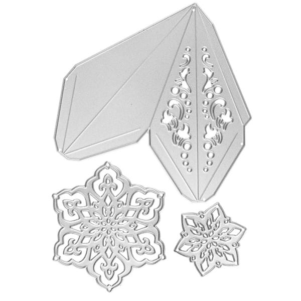 Stanzschablonen, Faltstern & Eiskristalle, 17,5cm x 19,5cm, 3 Stück