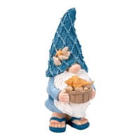 Deko-Figur, Wichtel mit Muscheln 1, 7,1cm x 8,6cm x 17,6cm