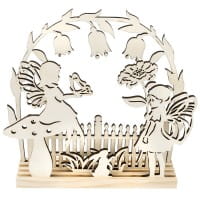 3-D Landschaft zum Stecken, Elfen, Podest & versch. Holzelemente, 7-teilig