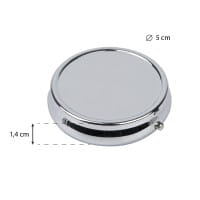 Pillendosen rund, Ø 5cm, 1,4cm hoch, silber, 2 Stück