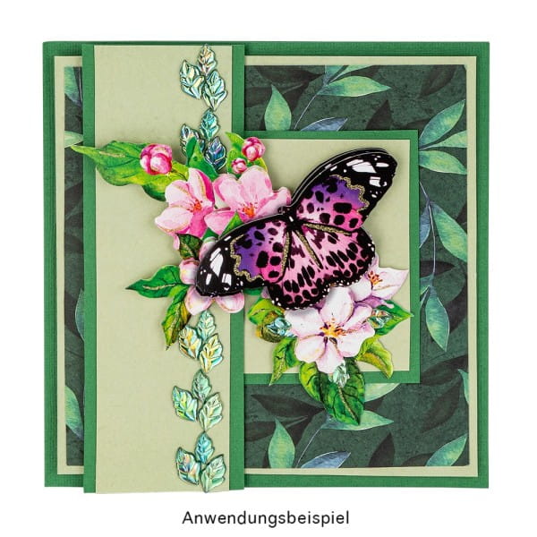 Duo-Design-Papiere, Zauberhafte Blätter, beidseitig bedruckt, 25cm x 25cm, 250g/m², 20 Blatt