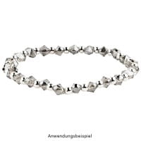 Perlen, Raute gewölbt, 6,5mm x 4,5mm x 5mm, facettiert, transparent, anthrazit, 45 Stück