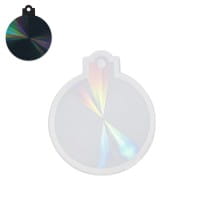 Silikonform, Holografie-Effekt, Weihnachtskugel, 6,8cm x 6,8cm x 0,8cm, lebensmittelecht