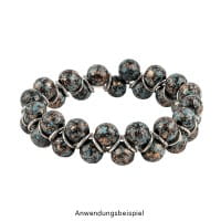 Perlen, Rund, marmoriert, Ø 0,8cm, kupfer mit grüner Patina, 230 Stück