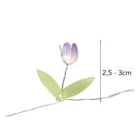 LED-Drahtlichterkette Blümchen, 10 LEDs in Warmweiß, 0,75m lang, Timer