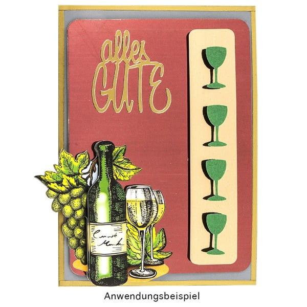 Stickerbogen "Handlettering Art", Gute Wünsche, gold, silber, weiß, 20cm x 23cm, 4 Bogen