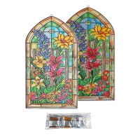 Diamond-Painting-Fensterbild, Glaskunst-Optik XL, Blumenvielfalt, 19,8cm x 35,5cm, 500µ