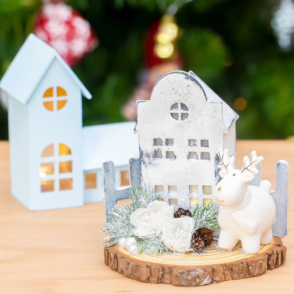 Häuser aus Holz, 4 Größen, mit Öffnung, 4 Stück | Deko & Figuren aus Holz | Holz | Bastelbedarf