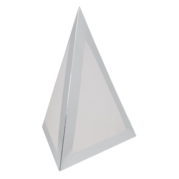 Falt-Laternen, Pyramide, 280g/m², 27,5cm x 18,5cm x 21cm, silber, 3 Stück