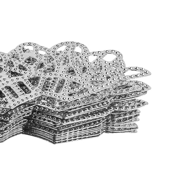 Metall-Ornamente, Design 7, 4,4cm x 2cm, silber, 15 Stück