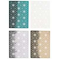 Laser-Kartenaufleger, Zierdeckchen Ornamente, 14,8cm x 10,5cm, 4 Farbtöne, 20 Stück