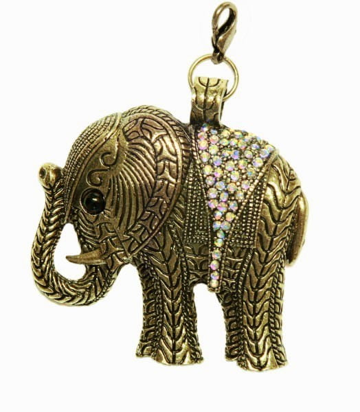 Schmuckanhänger Elefant, 5,9 x 5,4 cm, messingfarben