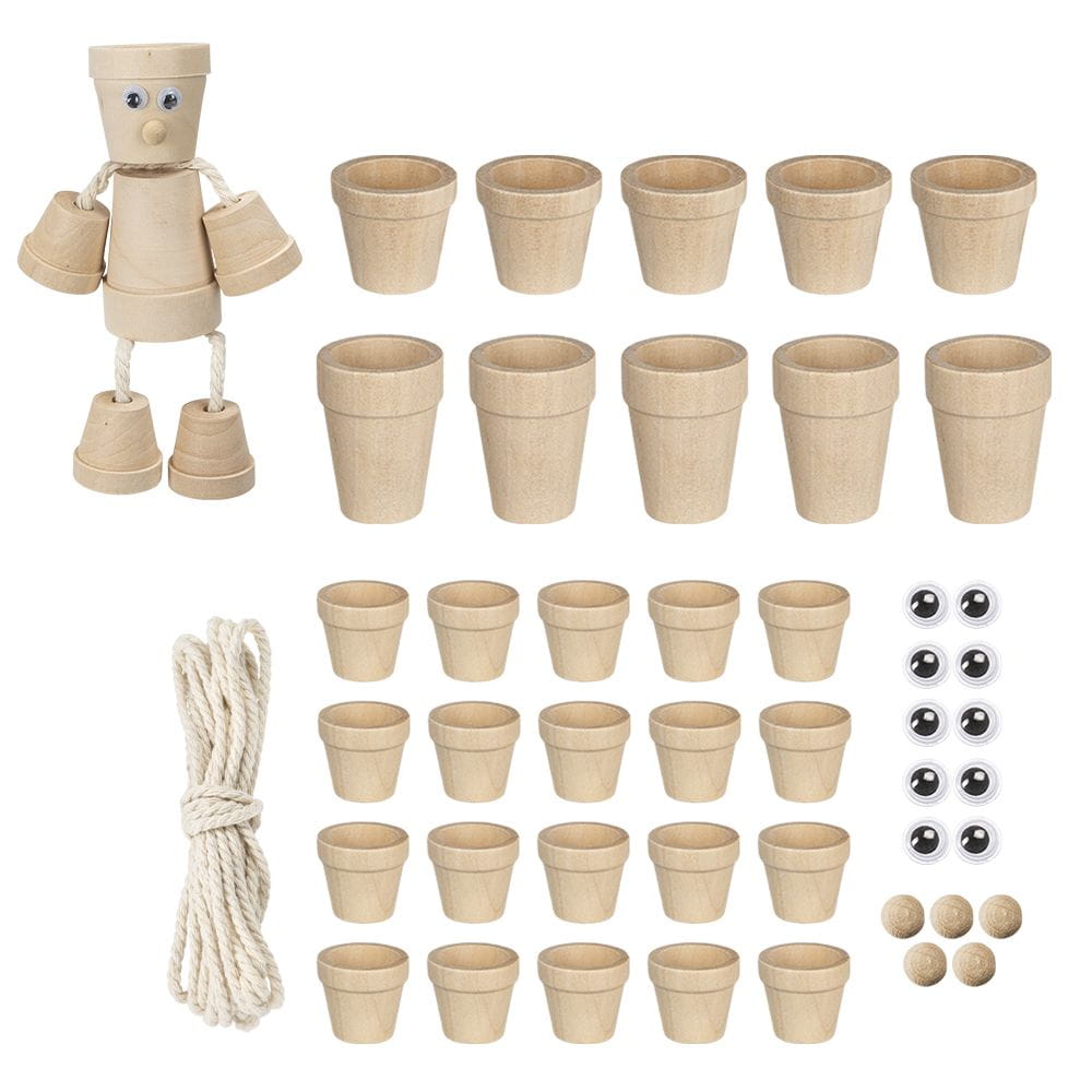 Blumentopf-Figuren, zum Zusammenbauen, für 5 Figuren, 47-teilig | Bastel-Sets | Bastel-Schnäppchen