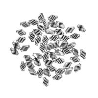Perlen, mit Streifen-Relief, 9mm x 6mm, silber, 50 Stück