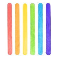 Holzstäbchen, 11,4cm lang, 1cm breit, 6 verschiedene Farben, 600 Stück