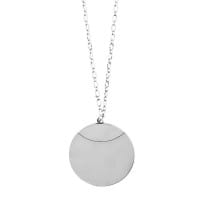 Glieder-Halskette mit Anhänger aus Edelstahl, Länge 60cm, 3mm stark, Anhänger Ø 5cm, silber