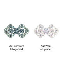 Kristallkunst-Schmucksteine, Ornament, 2,9cm x 5,3cm, transparent, klar, irisierend, 10 Stück