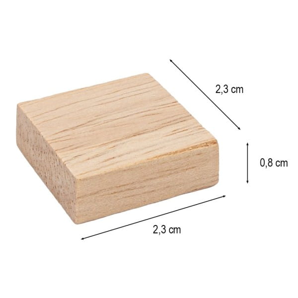 Bastelklötzchen, 2,3cm x 2,3cm x 0,8cm, glatt geschliffen, 50 Stück