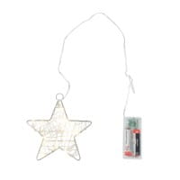 LED-Drahtstern, Ø12cm, 15 LED-Lichter in Warmweiß, inkl. Timer-Funktion