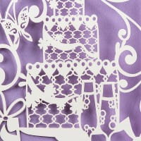 Laser-Grußkarte "Hochzeit 3", 12cm x 18cm, mit Umschlag & fliederfarbenem Einleger