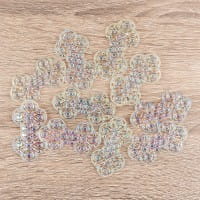 Kristallkunst-Schmucksteine, Ornament, 2,9cm x 5,3cm, transparent, klar, irisierend, 10 Stück