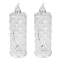 LED-Kerzen, Kristalloptik 1, transparent, 15,5cm hoch, 2 Stück