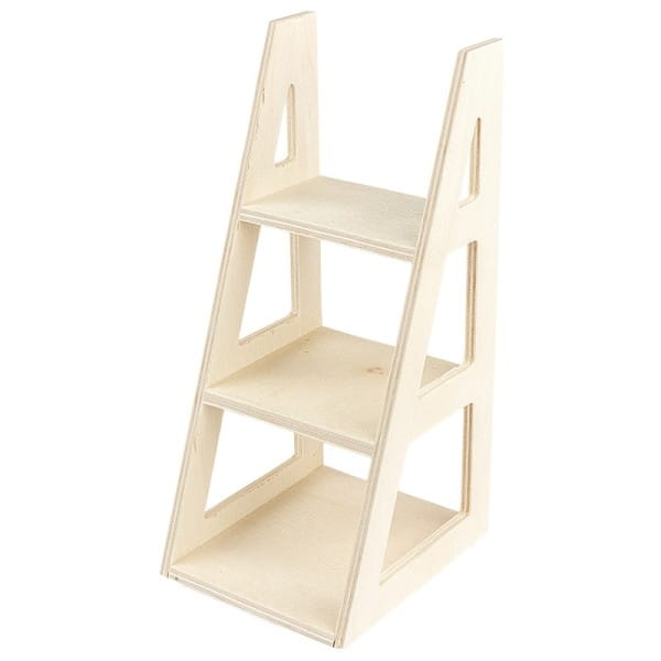 Treppen-Regal aus Holz, 16cm x 7cm x 8cm