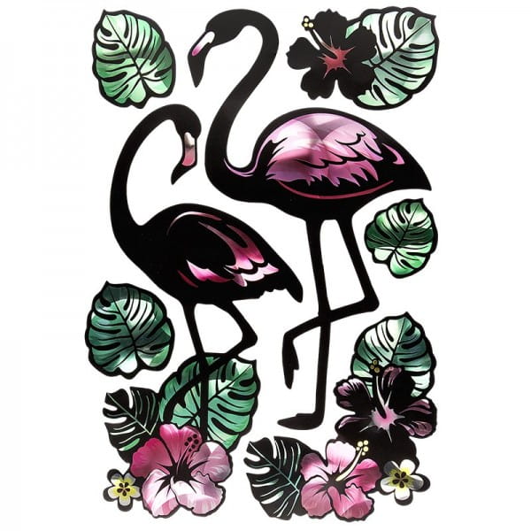 Metallic-Sticker, Flamingo, mit spiegelndem Metallic-Effekt, 30 x 21cm